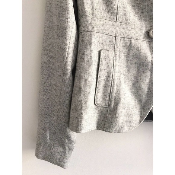 Fossil | Women's Size M Medium Gray Wool Long Sleeve Front Button Blazer - Picture 7 of 12
